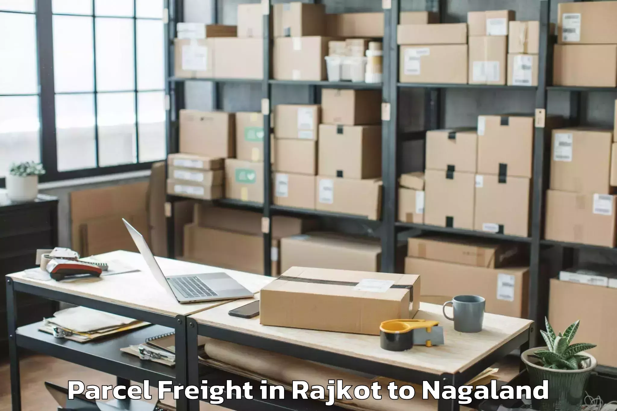 Top Rajkot to Kebai Khelma Parcel Freight Available